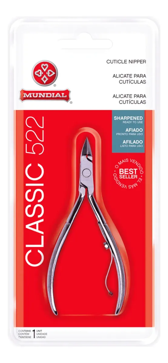 Alicate de Cutícula Profissional Classic 522 Mundial Prateado